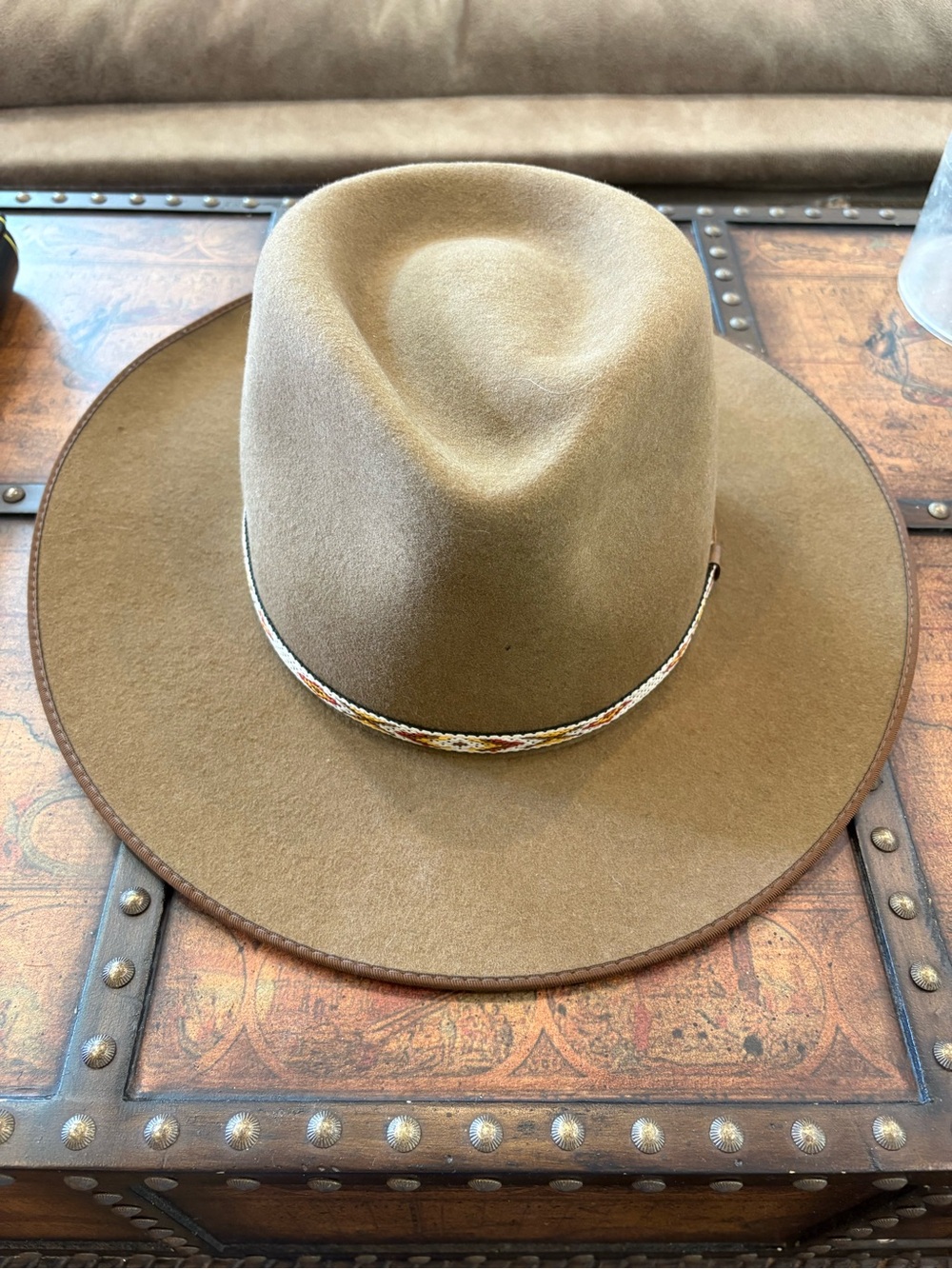 Stetson Camel Felt Crushable Fedora with Interior Sweatband